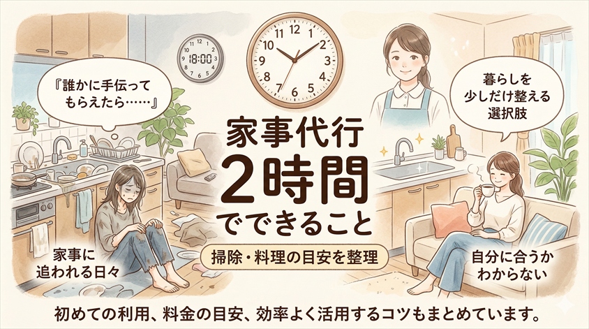 家事代行2時間でできることは？掃除・料理の目安を整理