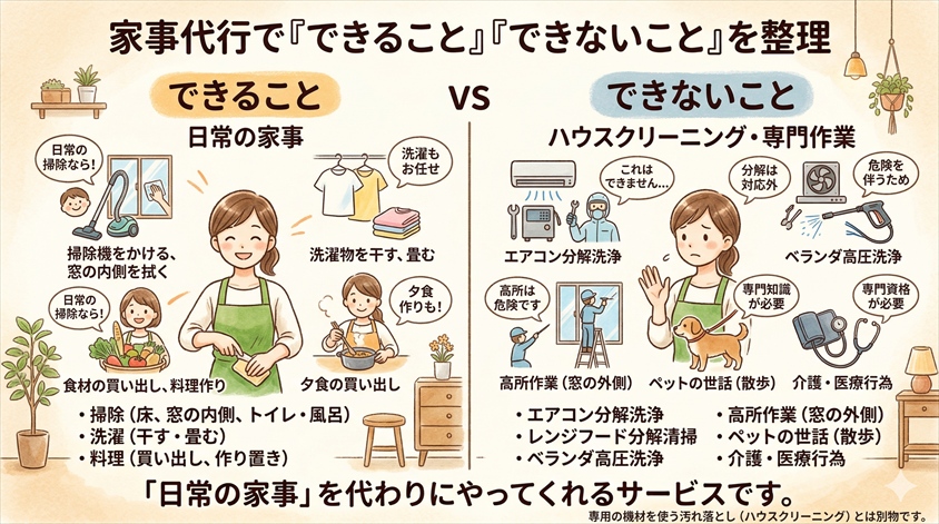 家事代行でできないこと・頼めないこと
