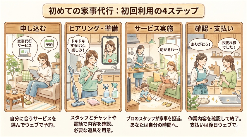 初めて家事代行を利用するときの流れと準備