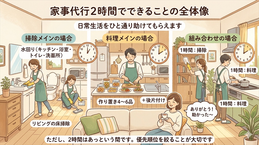 家事代行2時間でできることの全体像