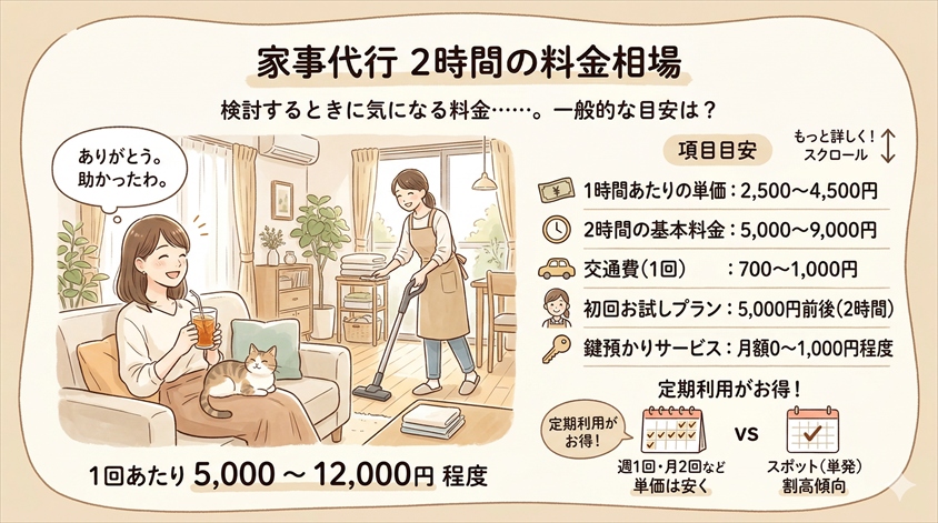 家事代行2時間の料金相場